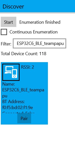 Bluetooth LE Explorer Discovery